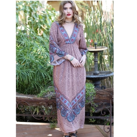 LAST SMALL bohemian style maxi dress - Picture 3 of 4
